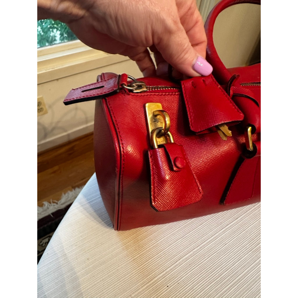 Prada Red Leather Barrel Bag - Picture 4 of 16